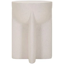 Tavolino da Salotto Bianco Marmo Adatto per Indoor/outdoor Forma Rotondo 41x56x41h cm, Colore Ripiano Bianco - Galeli