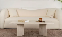 Tavolino da Salotto Bianco Marmo Forma Rettangolare Materiale Piano in Legno Nobilitato 119x60x40h cm, Colore Ripiano Bianco - Turate