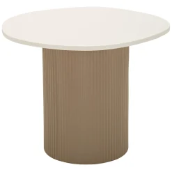 Tavolino da Salotto Bianco Marmo Grigio Tortora Forma Squadrata Colore Ripiano Bianco 48x46x39h cm, Materiale Struttura in Metallo - Ganiha