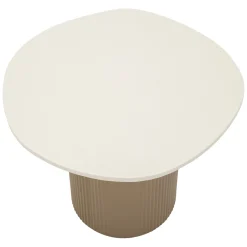 Tavolino da Salotto Bianco Marmo Grigio Tortora Forma Squadrata Colore Ripiano Bianco 48x46x39h cm, Materiale Struttura in Metallo - Ganiha