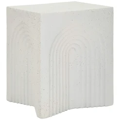 Tavolino da Salotto Bianco Marmo Nero Adatto per Indoor/outdoor Forma Rettangolare 48x58x48h cm, Colore Ripiano Bianco - Galato