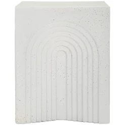 Tavolino da Salotto Bianco Marmo Nero Adatto per Indoor/outdoor Forma Rettangolare 48x58x48h cm, Colore Ripiano Bianco - Galato