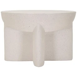 Tavolino da Salotto Bianco Marmo Nero Adatto per Indoor/outdoor Forma Rotondo 71x50x71h cm, Colore Ripiano Bianco - Cromwe