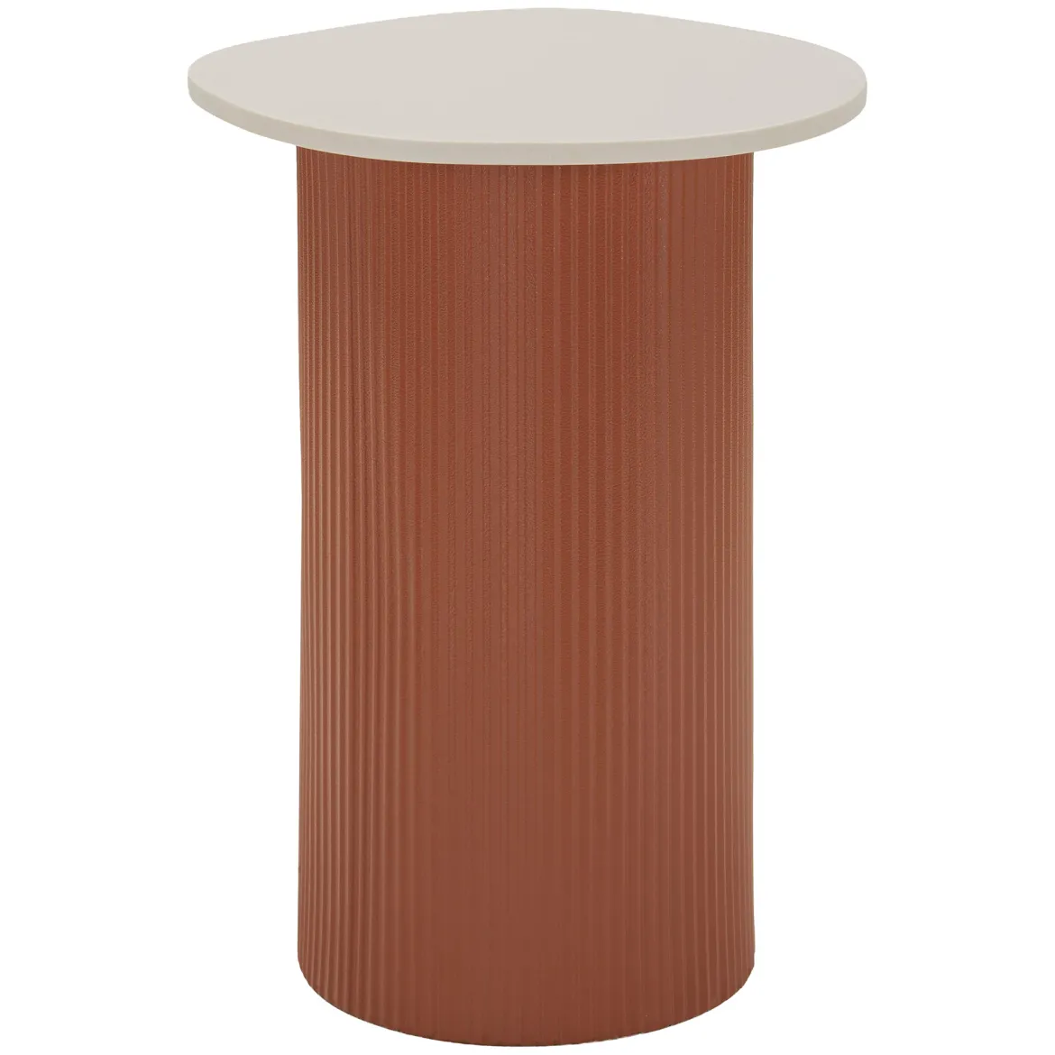 Tavolino da Salotto Bianco Marmo Rosso Forma Squadrata Colore Ripiano Bianco 35x37x53h cm, Materiale Struttura in Metallo - Misfat