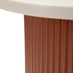 Tavolino da Salotto Bianco Marmo Rosso Forma Squadrata Colore Ripiano Bianco 35x37x53h cm, Materiale Struttura in Metallo - Misfat