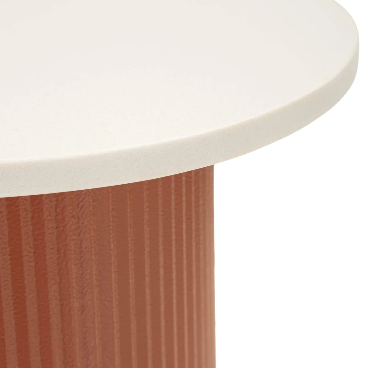 Tavolino da Salotto Bianco Marmo Rosso Forma Squadrata Colore Ripiano Bianco 35x37x53h cm, Materiale Struttura in Metallo - Misfat