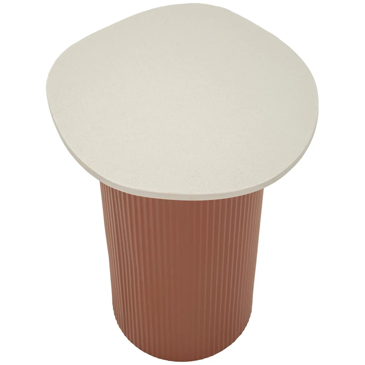Tavolino da Salotto Bianco Marmo Rosso Forma Squadrata Colore Ripiano Bianco 35x37x53h cm, Materiale Struttura in Metallo - Misfat