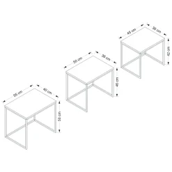 Tavolino da Salotto Bianco Modulabile Forma Rettangolare 55x40x50h cm, Materiale Piano in Legno Nobilitato - Crichi