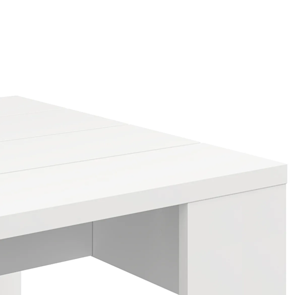 Tavolino da Salotto Bianco Opaco Forma Quadrato Colore Ripiano Bianco 67x67x43h cm, Sfumatura Colore Struttura Opaco - Magre