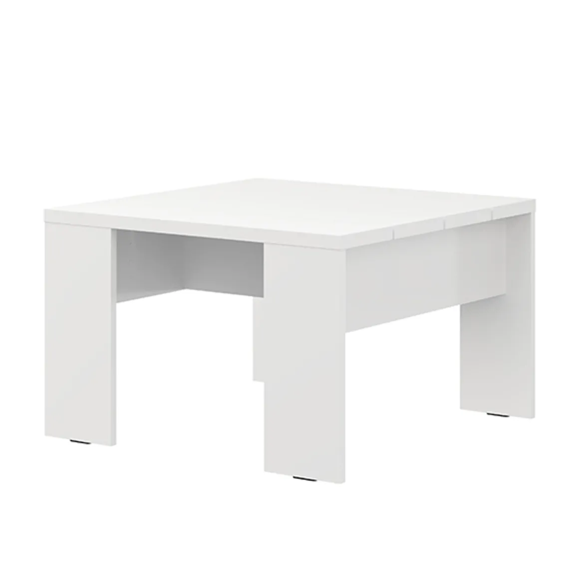 Tavolino da Salotto Bianco Opaco Forma Quadrato Colore Ripiano Bianco 67x67x43h cm, Sfumatura Colore Struttura Opaco - Magre