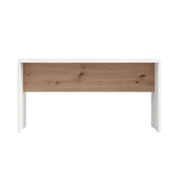 Tavolino da Salotto Bianco Opaco Marrone Rovere Nodi Forma Rettangolare Colore Ripiano Bianco 90x50x47h cm, Colore Struttura Marrone - Limatola