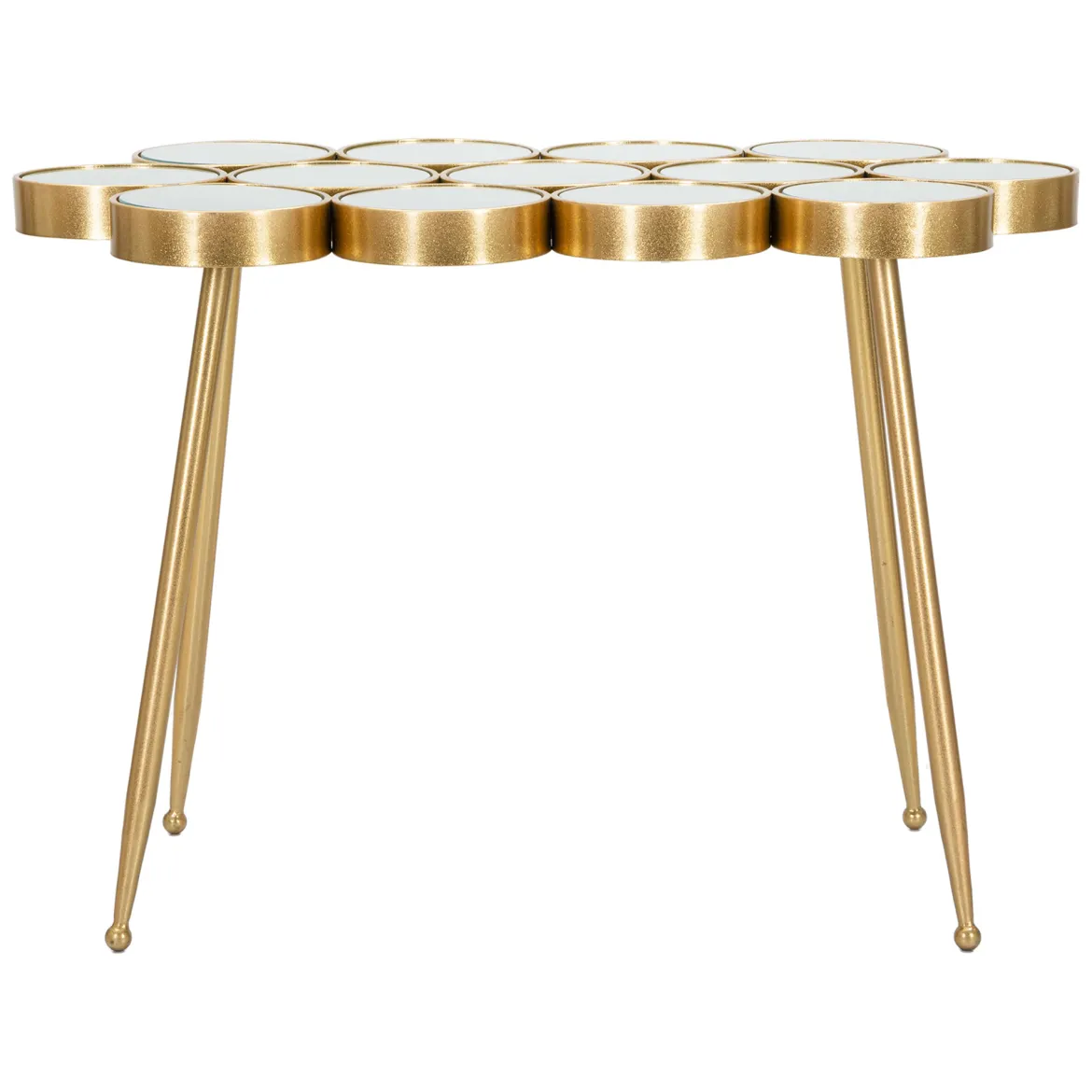 Tavolino da Salotto Bianco oro Forma Rettangolare Colore Ripiano Bianco 100x55x70h cm, Materiale Struttura in Vetro - Raisa