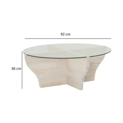 Tavolino da Salotto Bianco Portariviste Forma Rettangolare 105x65x30h cm, Materiale Piano in Vetro - Kallias