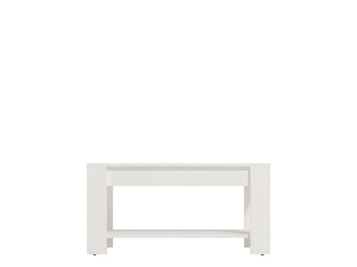 Tavolino da Salotto Bianco un Vano Forma Rettangolare 90x49.5x45.5h cm, Materiale Piano in Legno Nobilitato - Signa
