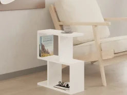 Tavolino da Salotto Bianco 2 Vani Forma Rettangolare 45x17x51h cm, Materiale Piano in Legno Nobilitato - Ceprano