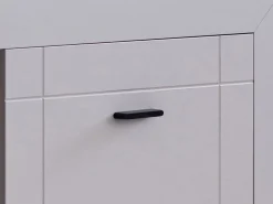 Tavolino da Salotto Bianco 3 Vani Forma Rettangolare 101x58x53.5h cm, Materiale Piano in Legno Nobilitato - Vervio