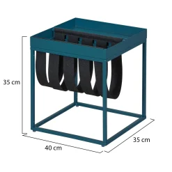Tavolino da Salotto blu Forma Quadrata Materiale Piano in Metallo 35x40x35h cm, Colore Ripiano blu - Limana