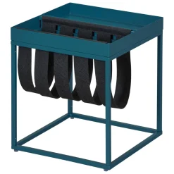 Tavolino da Salotto blu Forma Quadrata Materiale Piano in Metallo 35x40x35h cm, Colore Ripiano blu - Limana