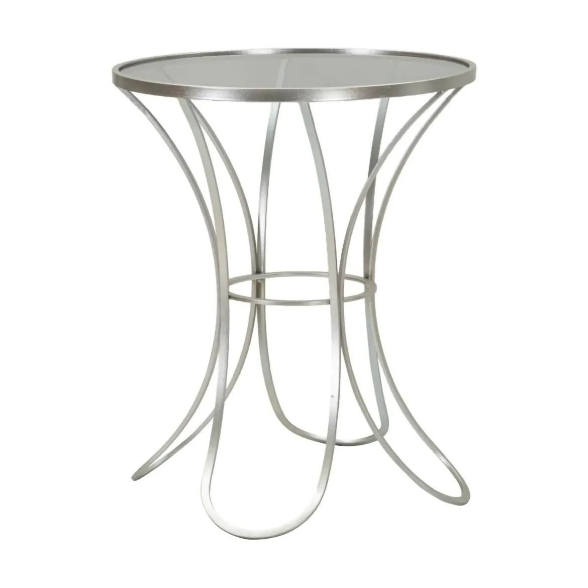 Tavolino da salotto circolare argento 56x56x68h cm - Molina