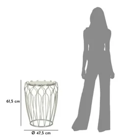 Tavolino da salotto circolare argento 47x47x61h cm - Castelli