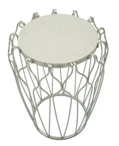 Tavolino da salotto circolare argento 47x47x61h cm - Castelli