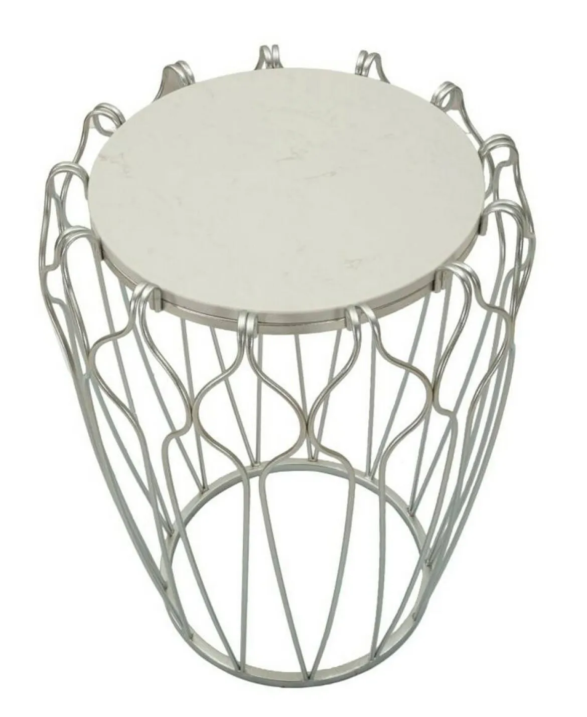 Tavolino da salotto circolare argento 47x47x61h cm - Castelli