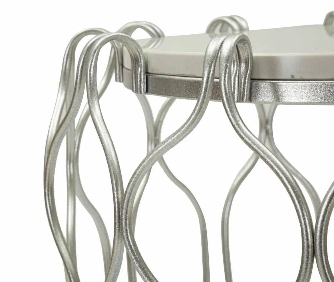 Tavolino da salotto circolare argento 47x47x61h cm - Castelli