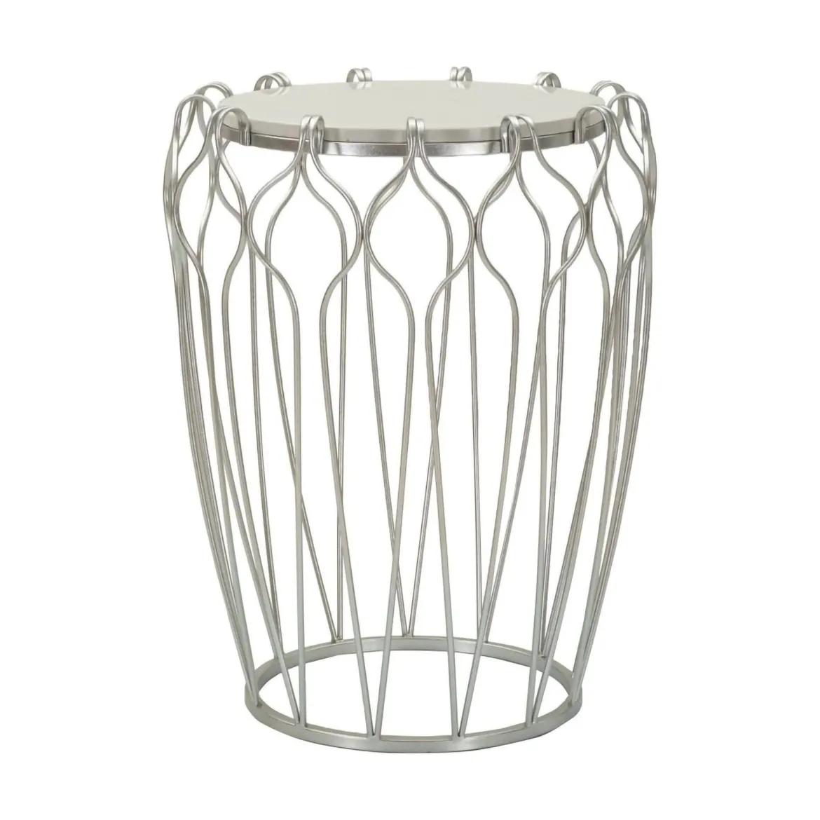 Tavolino da salotto circolare argento 47x47x61h cm - Castelli