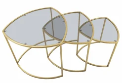 Tavolino da salotto circolare oro 60x60x50h cm - Adrian
