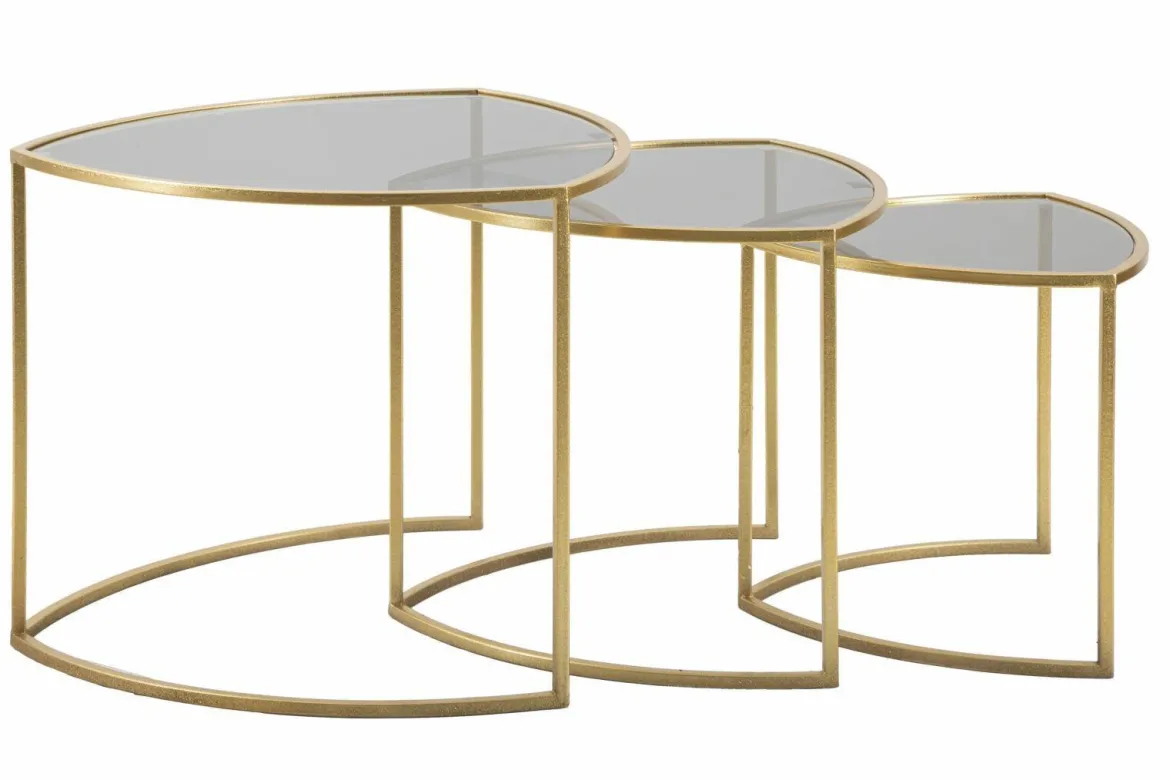 Tavolino da salotto circolare oro 60x60x50h cm - Adrian