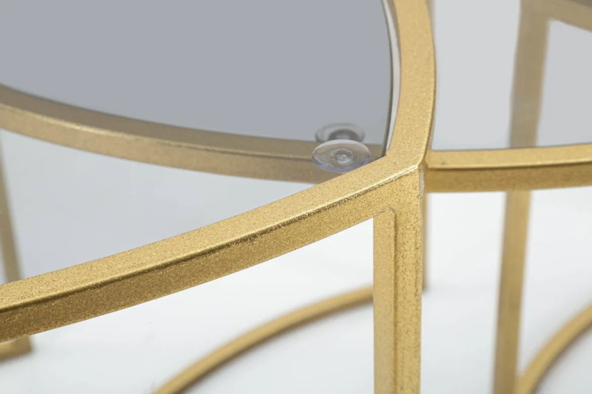 Tavolino da salotto circolare oro 60x60x50h cm - Adrian