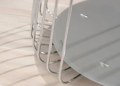 Tavolino da Salotto Grigio Forma Circolare Materiale Piano in Metallo 50x50x50h cm, Colore Ripiano Grigio - Cavalese