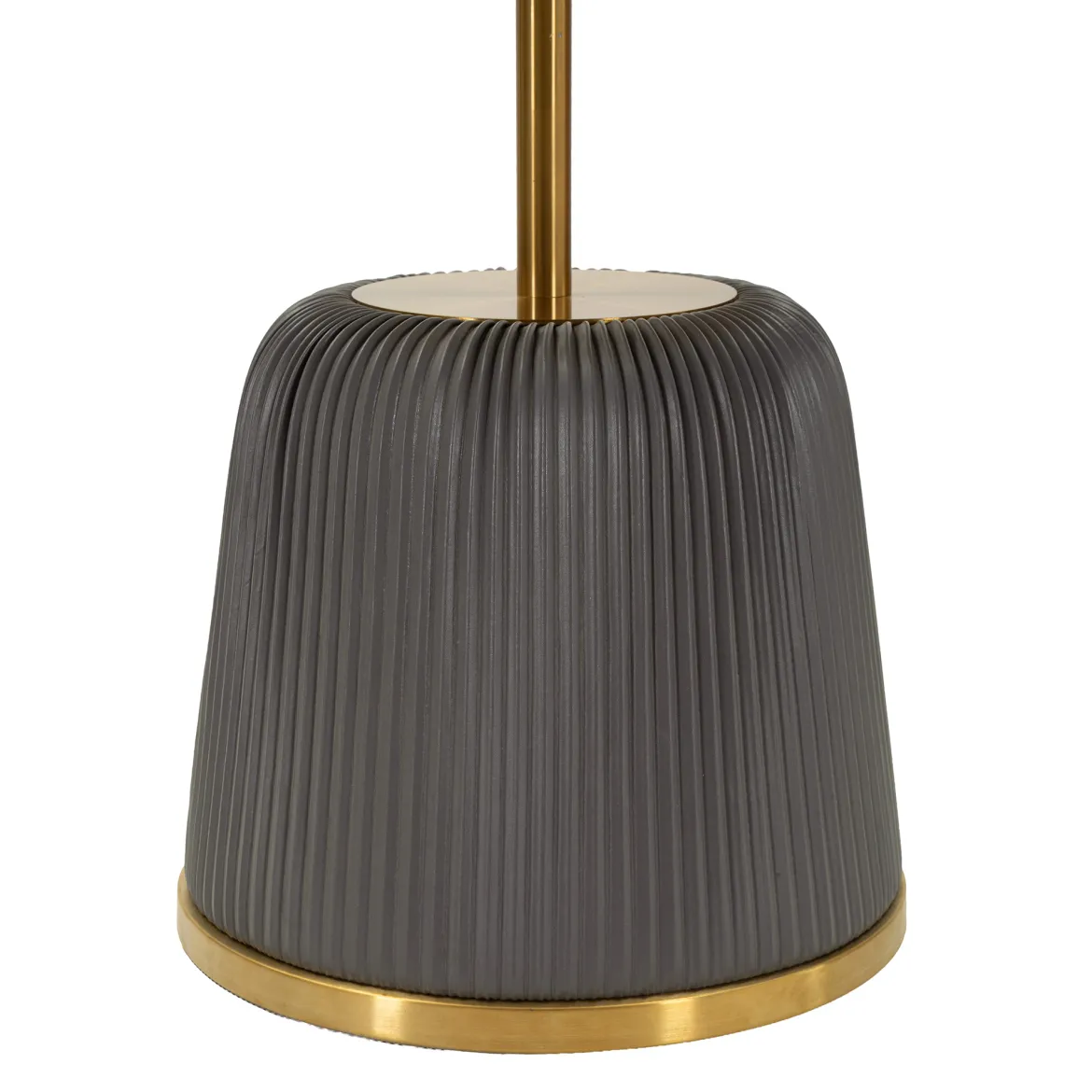 Tavolino da Salotto Grigio oro Forma Rotondo Colore Ripiano Grigio 43x35x43h cm, Materiale Struttura in Plastica - Kep