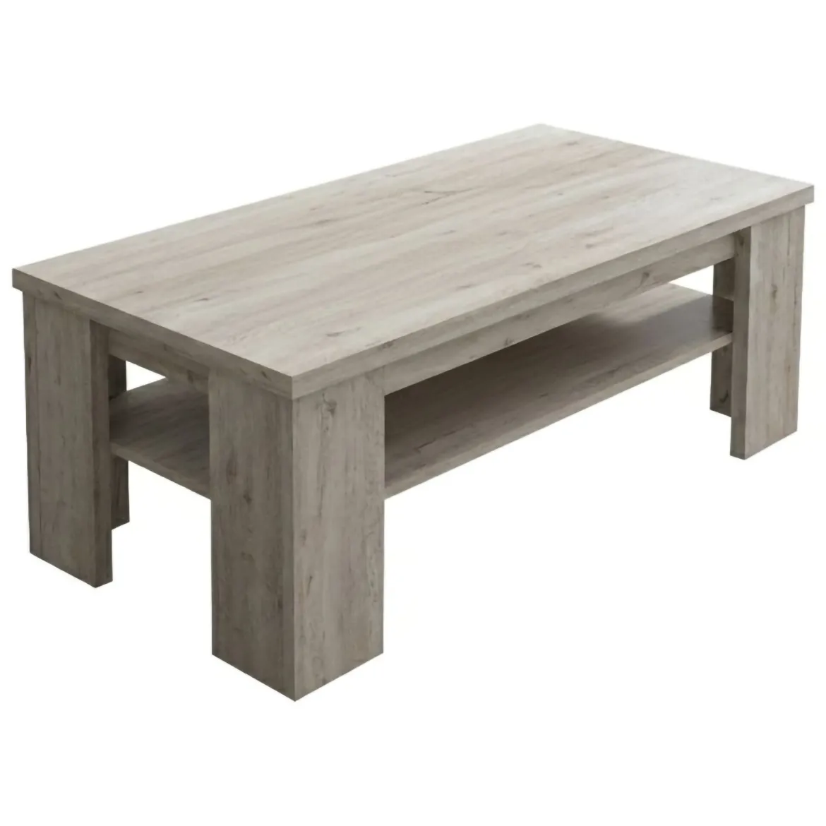 Tavolino da Salotto Grigio Rovere Grigio un Vano Forma Rettangolare 110x55x41h cm, Sfumatura Colore Ripiano Rovere Grigio - Mergozzo