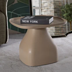 Tavolino da Salotto Grigio Tortora Adatto per Indoor/outdoor Angoli Arrotondati Forma Quadrato 48x48x38h cm, Colore Ripiano Grigio - Derben