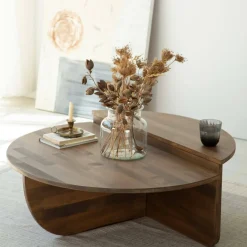 Tavolino da salotto irregolare noce 90x60x35h cm - Azim