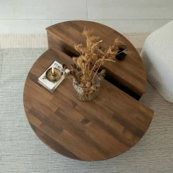 Tavolino da salotto irregolare noce 90x60x35h cm - Azim