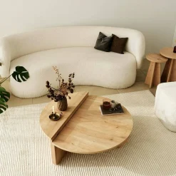 Tavolino da salotto irregolare rovere 90x90x35h cm - Azim