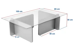 Tavolino da salotto Kallias, 105x65 h30 cm, Pino