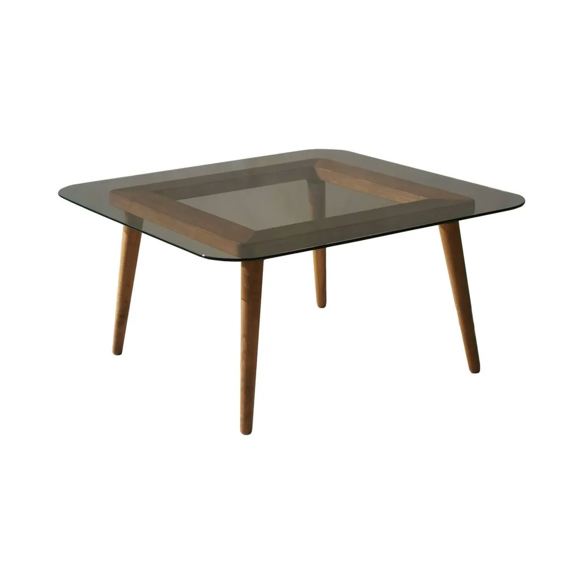 Tavolino da Salotto Marrone Bronzo Effetto Fume Forma Rettangolare 80x80x40h cm, Sfumatura Colore Struttura Bronzo - Mezzagno
