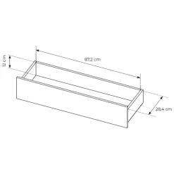 Tavolino da Salotto Marrone Chiaro Marrone Rovere un Cassetto un Vano 96x40x43h cm, Forma Rettangolare - Karisasa