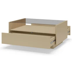 Tavolino da Salotto Marrone Chiaro Marrone Rovere un Cassetto un Vano 96x40x43h cm, Forma Rettangolare - Karisasa