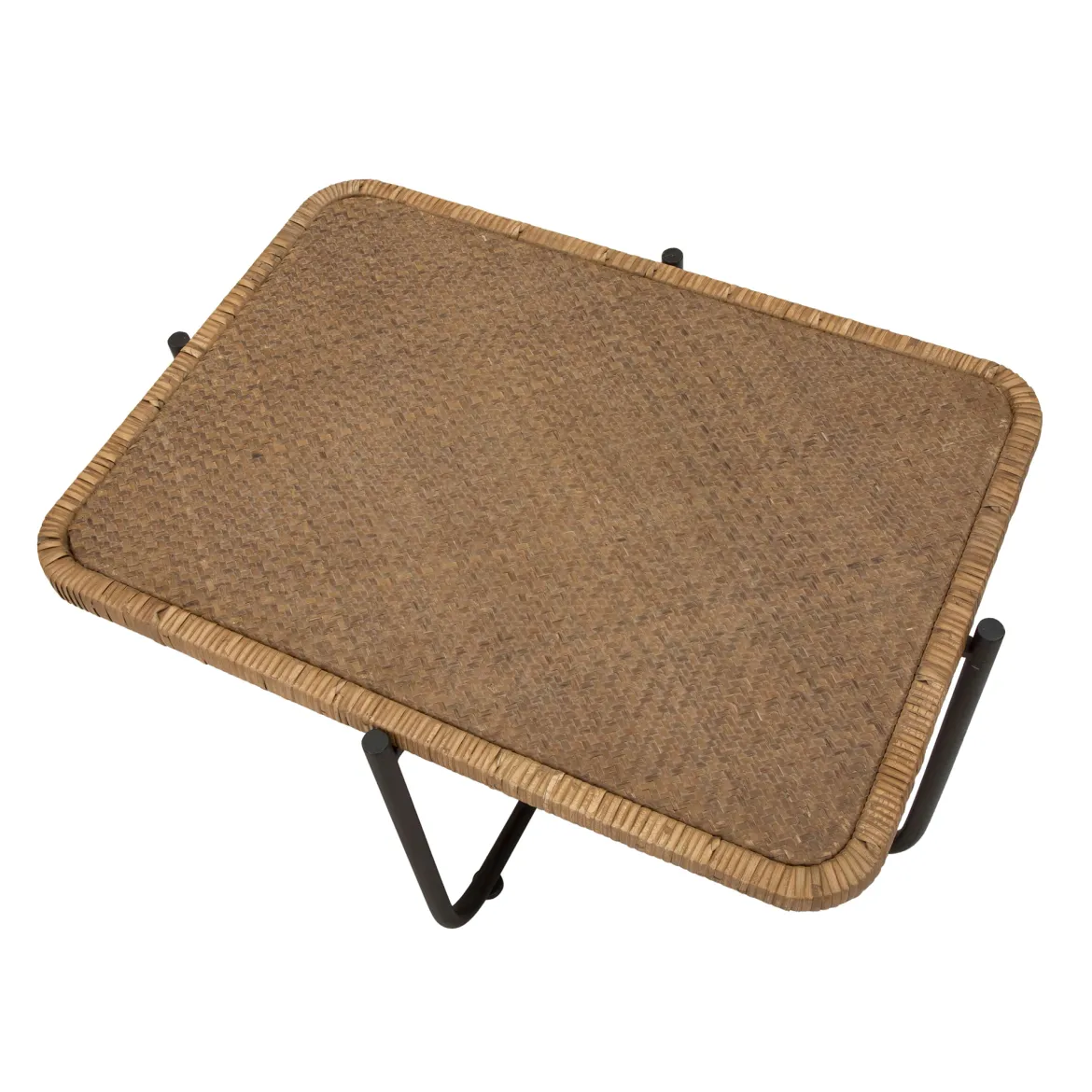 Tavolino da Salotto Marrone Nero con Ruote Forma Rotondo 57x65x71h cm, Colore Ripiano Trasparente - TamDao