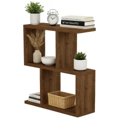 Tavolino da Salotto Marrone Noce 2 Vani Forma Rettangolare 45x17x51h cm, Sfumatura Colore Ripiano Noce - Flero