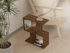 Tavolino da Salotto Marrone Noce 2 Vani Forma Rettangolare 45x17x51h cm, Sfumatura Colore Ripiano Noce - Flero