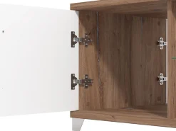 Tavolino da Salotto Marrone Noce Bianco Portariviste Forma Rettangolare 90x60x35h cm, Colore Ripiano Marrone - Mansue