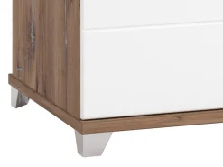 Tavolino da Salotto Marrone Noce Bianco Portariviste Forma Rettangolare 90x60x35h cm, Colore Ripiano Marrone - Mansue