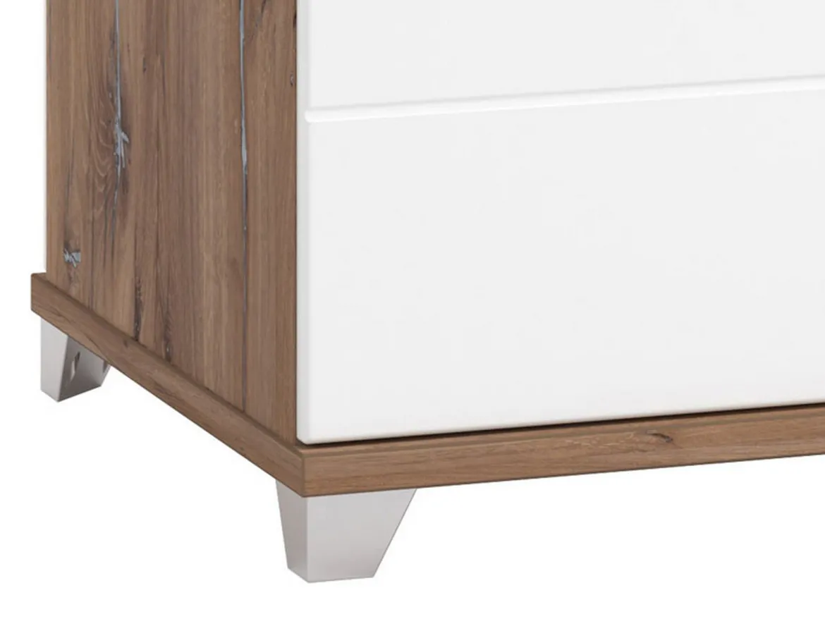 Tavolino da Salotto Marrone Noce Bianco Portariviste Forma Rettangolare 90x60x35h cm, Colore Ripiano Marrone - Mansue