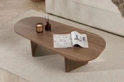 Tavolino da Salotto Marrone Noce Forma Rettangolare Materiale Piano in Legno Nobilitato 119x60x40h cm, Colore Ripiano Marrone - Turate