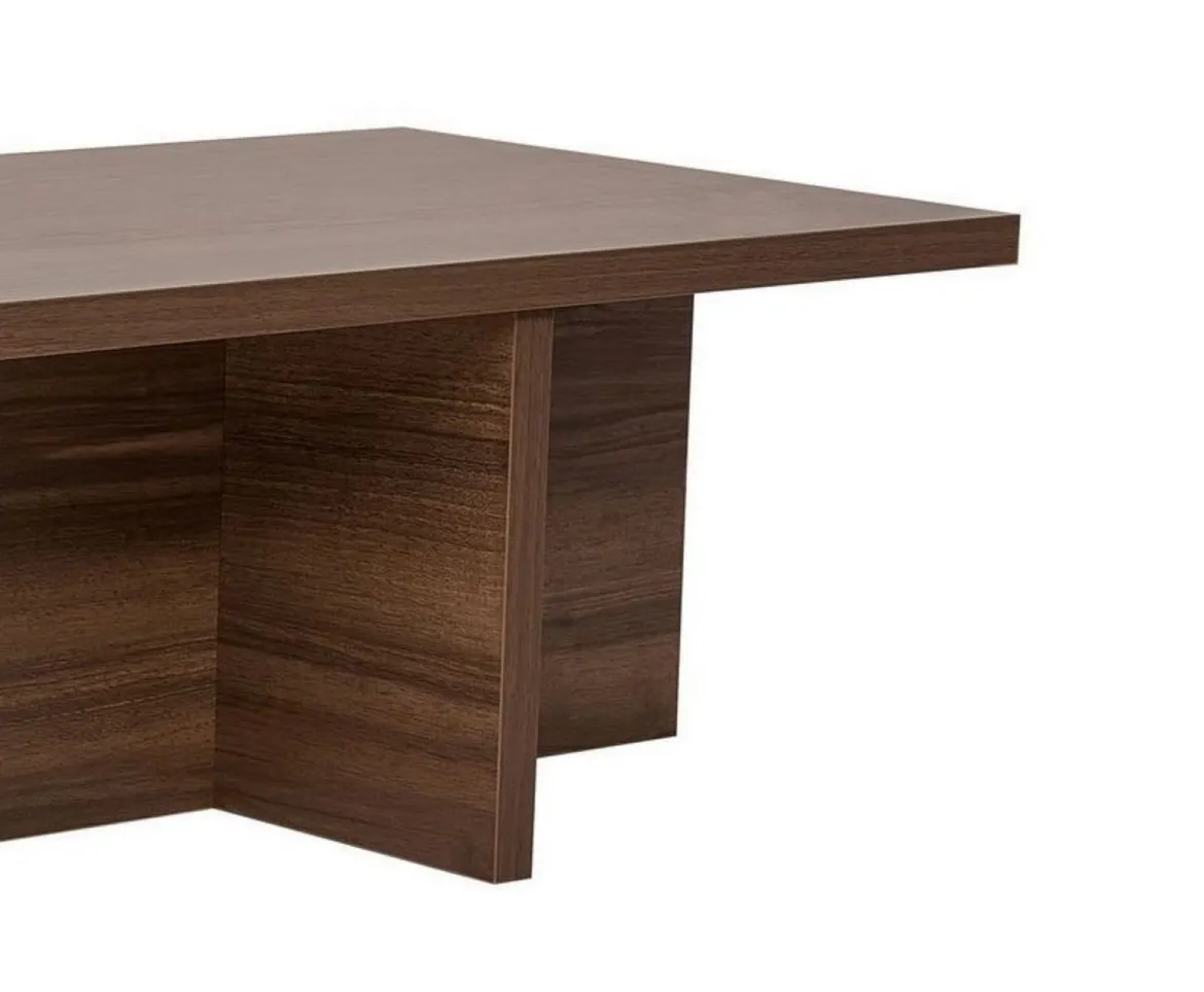 Tavolino da Salotto Marrone Noce Forma Rettangolare Materiale Piano in Legno Nobilitato 120x45x30h cm, Colore Ripiano Marrone - Marmorito